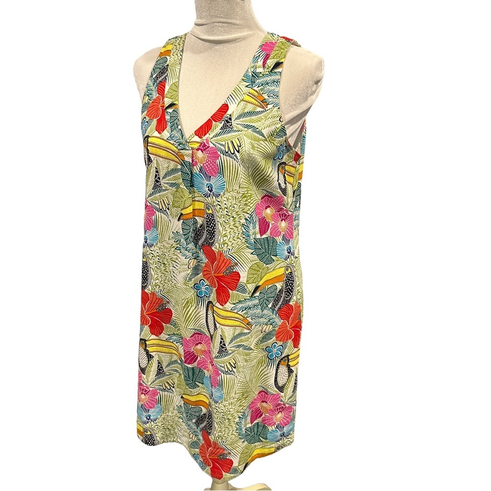 Tommy Bahama Linen‎ Blend Vibrant Tropical Print Dress